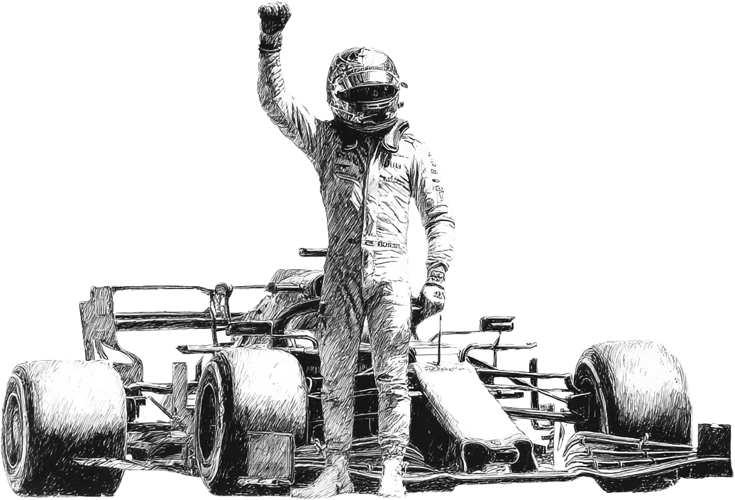 A man is standing in front of his race car